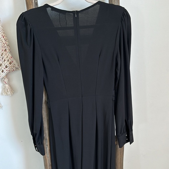 Mohito Detailed Black V-neck Wide Leg Jumpsuit Dressy Classy / Size Small - Picture 10 of 11